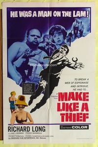 2m552 MAKE LIKE A THIEF 1sh '65 Juoksu kuin varas, Richard Long was a man on the lam, Ake Lindman!