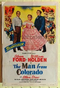 2m557 MAN FROM COLORADO 1sh R53 Glenn Ford, William Holden, pretty Ellen Drew!