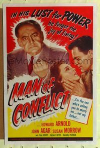 2m561 MAN OF CONFLICT 1sh '53 Edward Arnold, in his lust for power he forgot the joy of living!