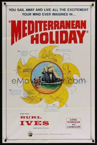 2m566 MEDITERRANEAN HOLIDAY 1sh '64 Burl Ives, German, all the excitement your mind ever imagined!