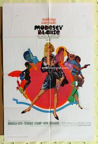 2m578 MODESTY BLAISE 1sh '66 Bob Peak art of sexiest female secret agent Monica Vitti!