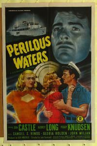 2m638 PERILOUS WATERS 1sh '48 Don Castle with pretty Audrey Long & Peggy Knudsen!