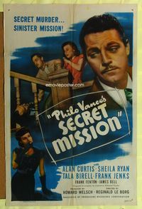 2m640 PHILO VANCE'S SECRET MISSION 1sh '47 detective Alan Curtis is on a sinister mission!