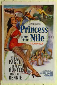 2m658 PRINCESS OF THE NILE 1sh '54 sexy full-length art of barely-dressed young Debra Paget!