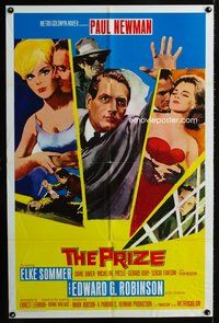 2m660 PRIZE 1sh R69 great art of Paul Newman in suit and tie & sexy Elke Sommer!