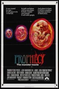 2m661 PROPHECY Destruction style 1sh '79 John Frankenheimer, art of monster in embryo by Paul Lehr!