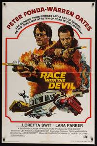 2m664 RACE WITH THE DEVIL style A 1sh '75 Fonda & Oates are burning bridges & a lot of rubber!