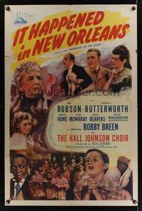 2m669 RAINBOW ON THE RIVER 1sh R46 It Happened in New Orleans, Bobby Breen, Louise Beavers!