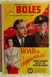 2m686 ROAD TO HAPPINESS 1sh '42 pretty Mona Barrie & John Boles in his greatest love story!