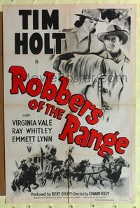 2m687 ROBBERS OF THE RANGE style A 1sh R53 Tim Holt, Virginia Vale, Ray Whitley!