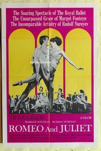 2m694 ROMEO & JULIET 1sh '66 Margot Fonteyn, Rudolf Nureyev, English ballet version!
