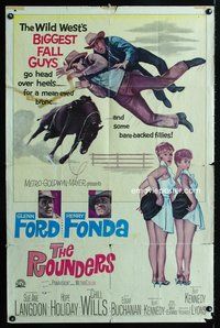 2m695 ROUNDERS 1sh '65 Glenn Ford, Henry Fonda, sexy Sue Ane Langdon & Hope Holiday!