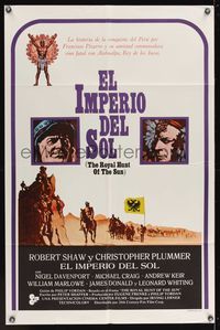 2m696 ROYAL HUNT OF THE SUN Spanish/U.S. 1sh '69 Christopher Plummer, Robert Shaw!