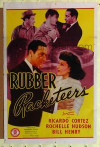2m697 RUBBER RACKETEERS 1sh '42 Ricardo Cortez & pretty Rochelle Hudson deal in black market tires