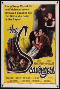 2m708 SCAVENGERS 1sh '59 Vince Edwards & sexy Carol Ohmart in Hong Kong!