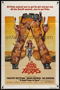 2m736 SMALL TOWN IN TEXAS 1sh '76 cool art of Timothy Bottoms & Susan George by Drew Struzan!