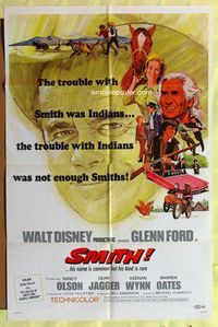 2m738 SMITH 1sh '69 Walt Disney, great art of Glenn Ford, Nancy Olson, Dean Jagger!