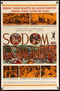2m744 SODOM & GOMORRAH 1sh '63 Robert Aldrich, Pier Angeli, wild art of sinful cities!