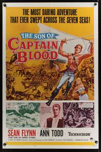 2m752 SON OF CAPTAIN BLOOD 1sh '63 giant full-length image of barechested pirate Sean Flynn!