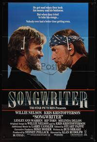 2m758 SONGWRITER 1sh '84 Kris Kristofferson, Willie Nelson, directed by Alan Rudolph!