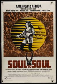 2m759 SOUL TO SOUL 1sh '71 great art of Tina Turner performing from America to Africa!