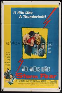 2m797 STORM FEAR 1sh '56 Cornel Wilde, Jean Wallace, Dan Duryea, hits like a thunderbolt!