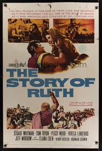 2m800 STORY OF RUTH 1sh '60 Stuart Whitman, Tom Tryon, Biblical montage artwork!