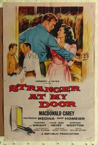 2m803 STRANGER AT MY DOOR 1sh '56 preacher MacDonald Carey's faith can't save this killer!
