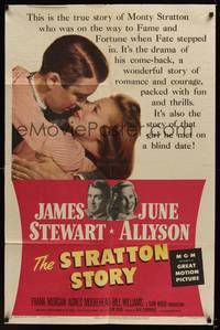 2m806 STRATTON STORY 1sh '49 Jimmy Stewart as baseball legend, pretty June Allyson!