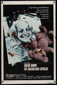 2m819 SUGARLAND EXPRESS 1sh '74 Steven Spielberg, every cop in the state is after Goldie Hawn!