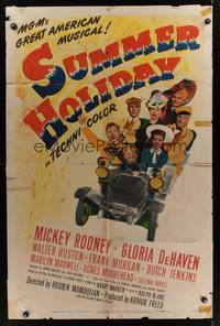 2m820 SUMMER HOLIDAY 1sh '47 Mickey Rooney, Butch Jenkins, Frank Morgan & family in car!