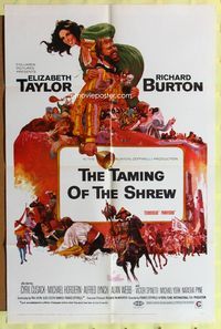 2m856 TAMING OF THE SHREW 1sh '67 Howard Terpning art of Elizabeth Taylor & Richard Burton!