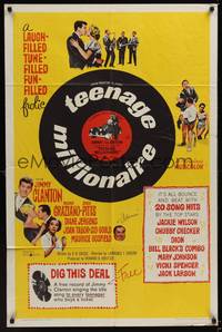 2m872 TEENAGE MILLIONAIRE 1sh '61 Jimmy Clanton, free record for every teenager who buys a ticket!