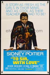 2m901 TO SIR, WITH LOVE signed 1sh '67 by Sidney Poitier, Lulu, directed by James Clavell!