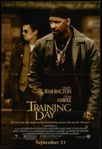2m908 TRAINING DAY advance DS 1sh '01 Best Actor Denzel Washington, Ethan Hawke, Antoine Fuqua