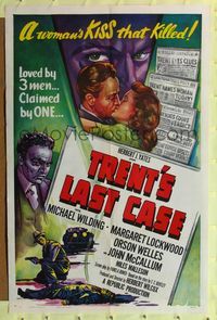 2m910 TRENT'S LAST CASE 1sh '53 art of Margaret Lockwood, Michael Wilding & Orson Welles!