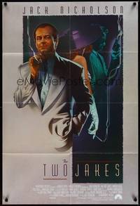 2m919 TWO JAKES int'l 1sh '90 really cool art of smoking Jack Nicholson by Rodriguez!