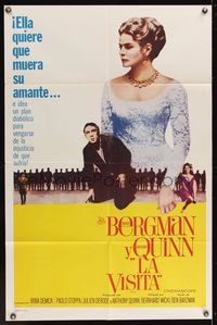 2m937 VISIT Spanish/U.S. 1sh '64 Ingrid Bergman wants to kill her lover Anthony Quinn!