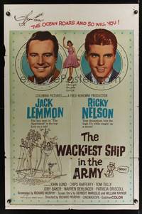 2m939 WACKIEST SHIP IN THE ARMY 1sh '60 Jack Lemmon & Ricky Nelson, the ocean roars & so will you!
