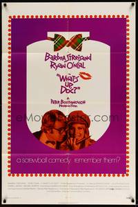 2m956 WHAT'S UP DOC 1sh '72 Barbra Streisand, Ryan O'Neal, directed by Peter Bogdanovich!