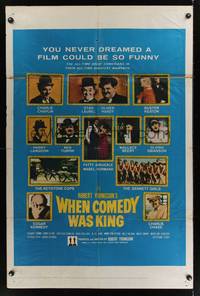 2m957 WHEN COMEDY WAS KING 1sh '60 Charlie Chaplin, Buster Keaton, Laurel & Hardy, Turpin!