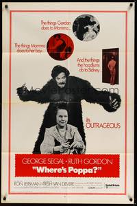 2m962 WHERE'S POPPA int'l 1sh '70 Carl Reiner directed comedy, George Segal & Ruth Gordon!