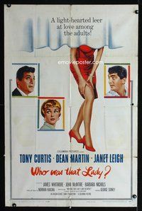 2m965 WHO WAS THAT LADY 1sh '60 Tony Curtis, sexy Janet Leigh & Dean Martin!