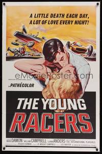 2m993 YOUNG RACERS 1sh '63 a little death each day, a lot of love every night, cool art!