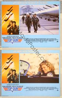 2p994 TOP GUN 2 English LCs '86 great images of Tom Cruise & Kelly McGillis, Navy fighter jets!
