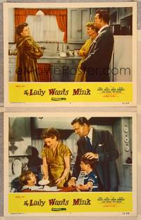 2p919 LADY WANTS MINK 2 LCs '52 Dennis O'Keefe, Ruth Hussey, Eve Arden!