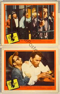 2p933 MAN WITH THE GOLDEN ARM 2 LCs R60 Frank Sinatra in jail & w/Arnold Stang!