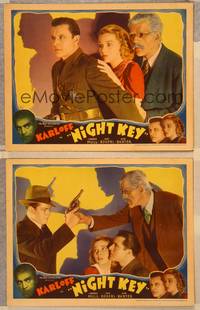 2p946 NIGHT KEY 2 LCs '37 Boris Karloff, J. Warren Hull, Jean Rogers!