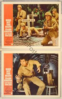 2p951 NONE BUT THE BRAVE 2 LCs '65 Frank Sinatra & Clint Walker in WWII!