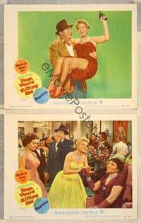 2p976 STOP YOU'RE KILLING ME 2 LCs '53 Broderick Crawford holds sexy Claire Trevor!